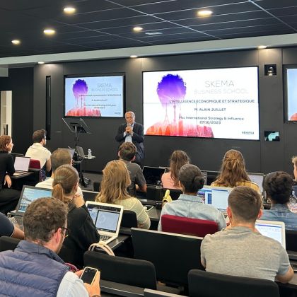 Alain Juillet speaks at SKEMA on economic and strategic intelligence Alain Juillet speaks at SKEMA on economic and strategic intelligence