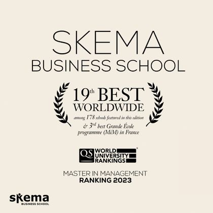 SKEMA: 5 programas brilham no QS Business Master's Rankings 2023 SKEMA: 5 programas brilham no QS Business Master's Rankings 2023